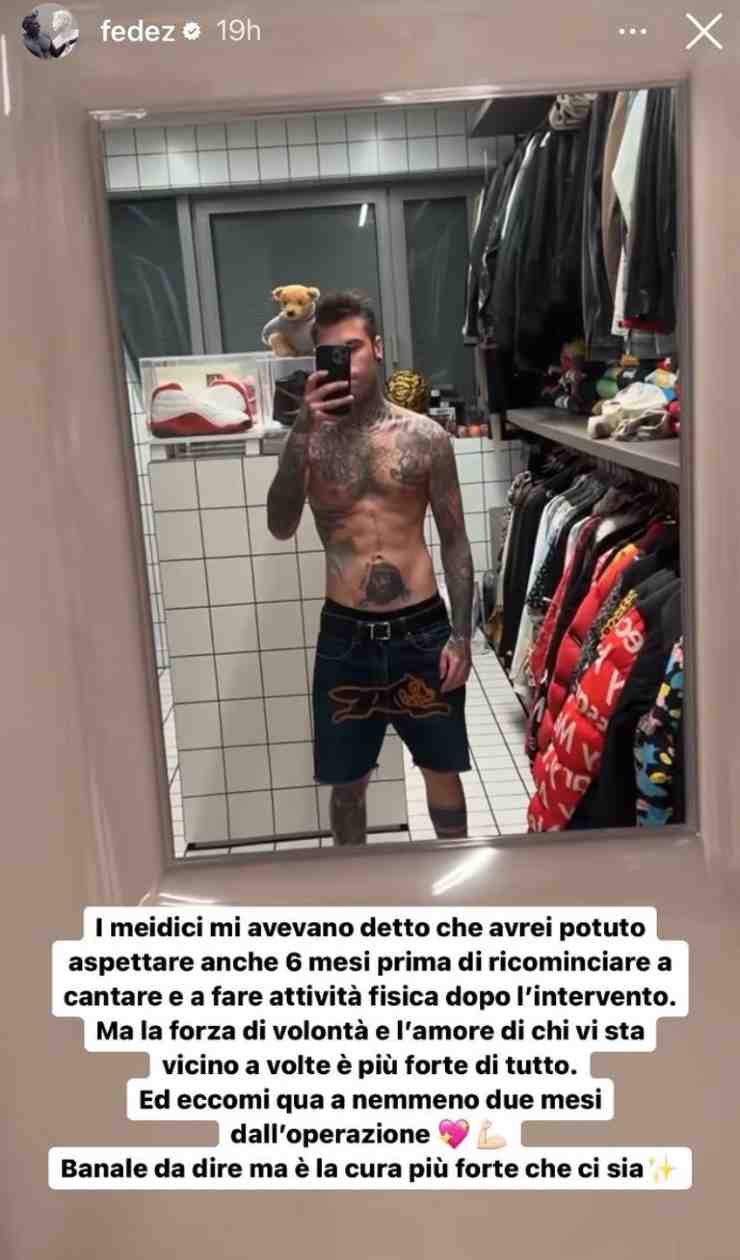 Instagram story di Fedez - Oggi24.it