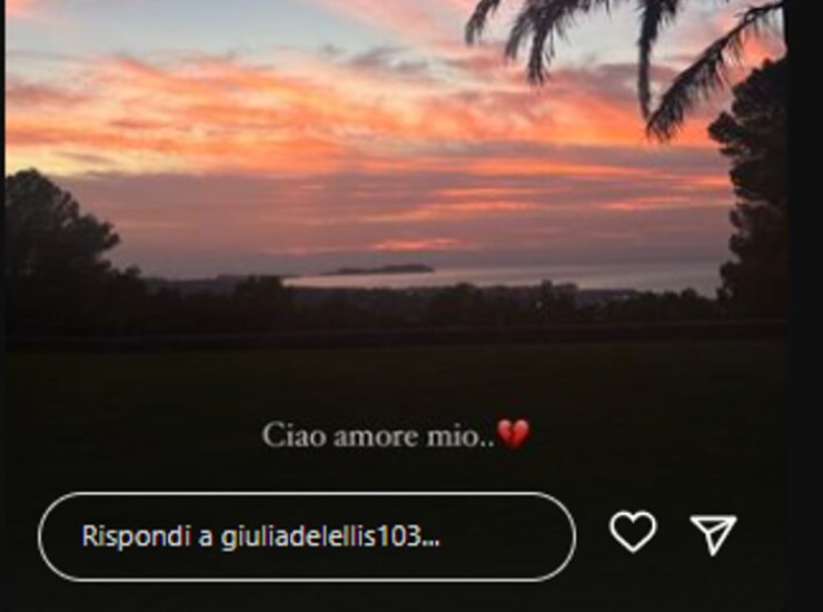 Giulia De Lellis e la storia postata su Instagram - oggi24.it credit Instagram